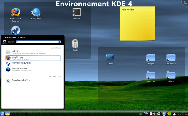 Le bureau KDE